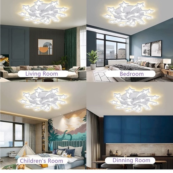 LED Modern Ceiling Fixture Heads Flush Mount Dimmable Chandelier Ceiling… - Picture 2 of 6